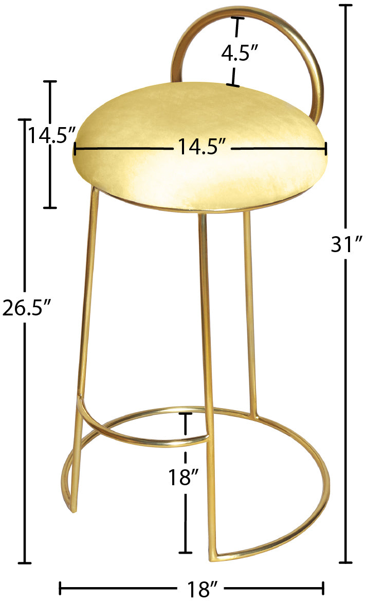 copley yellow velvet counter stool c