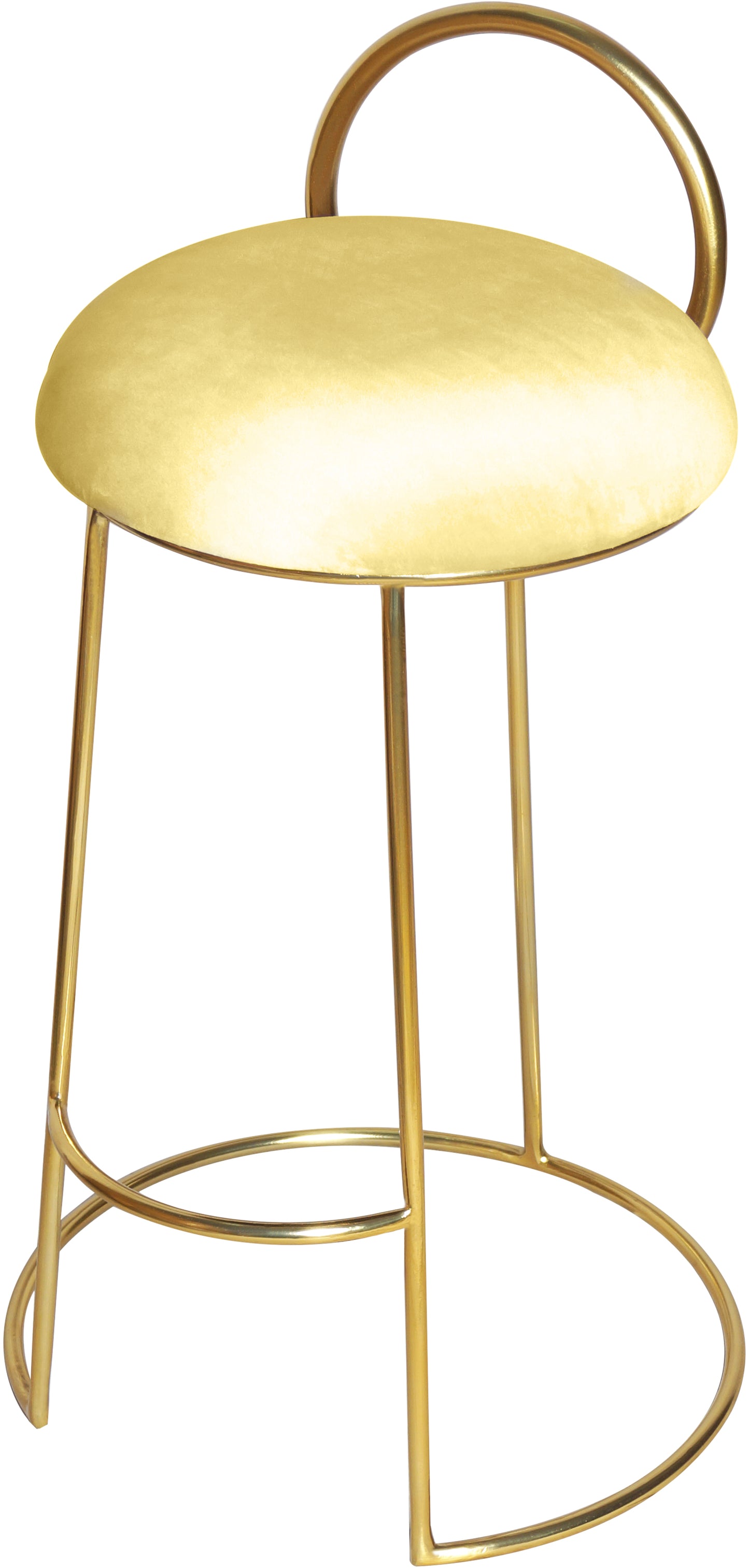 copley yellow velvet counter stool c