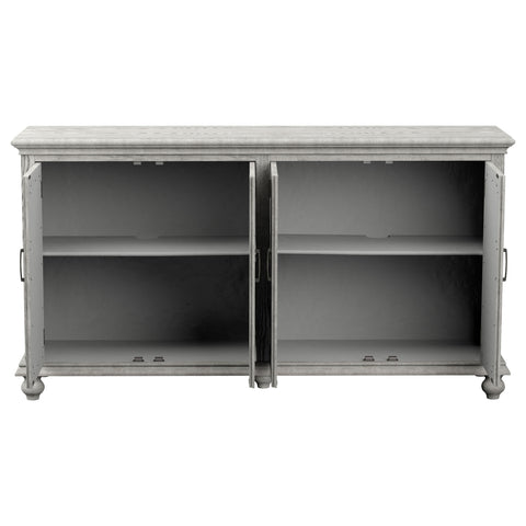Nova 4-door Wood Trellis Accent Cabinet Distressed WhiteDistressed White