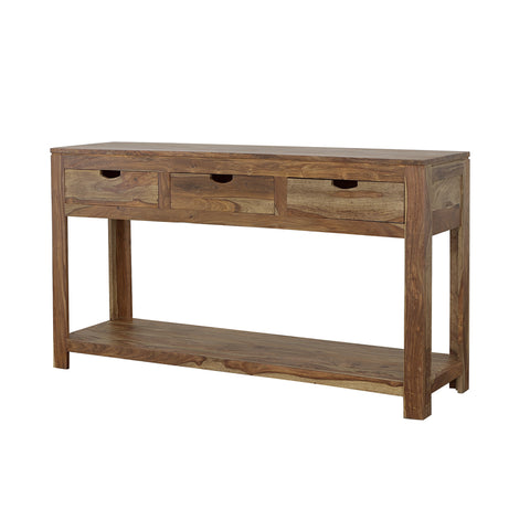 Lurlynn 3-drawer Wood Console Table Natural SheeshamGrey Sheesham