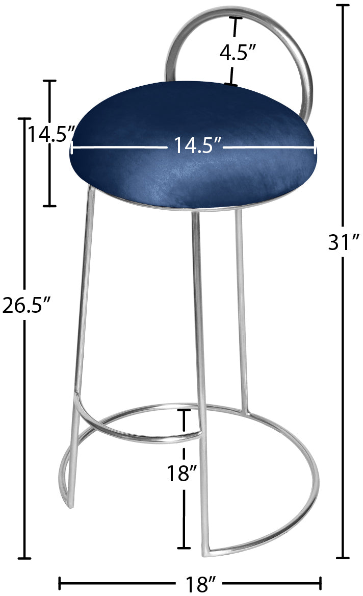 copley navy velvet counter stool c