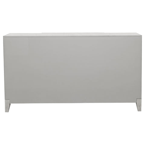 Felice 4-door Wood Trellis Accent Cabinet Distressed WhiteDistressed White