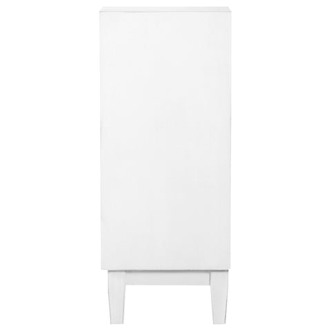 Marisa 2-door Wood Honeycomb Pattern Accent Cabinet WhiteWhite