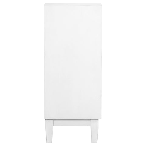 Marisa 2-door Wood Honeycomb Pattern Accent Cabinet WhiteWhite