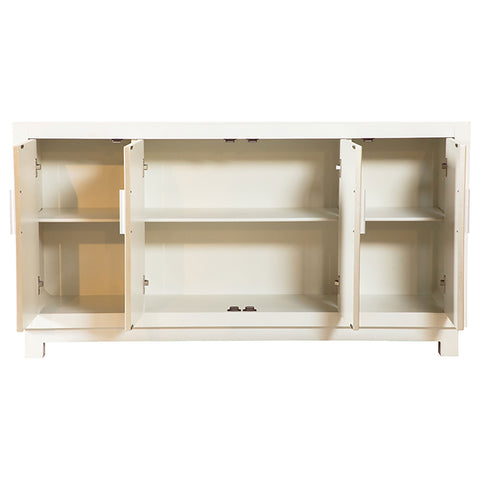Marcus 4-door Wood Accent Storage Cabinet White and GoldWhite