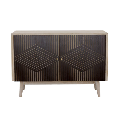 Bailey 2-door Wood Accent Cabinet White Washed and BlackBlack
