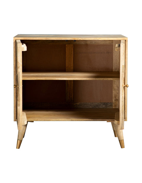 Lawrence 2-door Mango Wood Accent Cabinet NaturalNatural