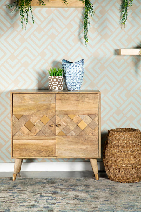 Lawrence 2-door Mango Wood Accent Cabinet NaturalNatural