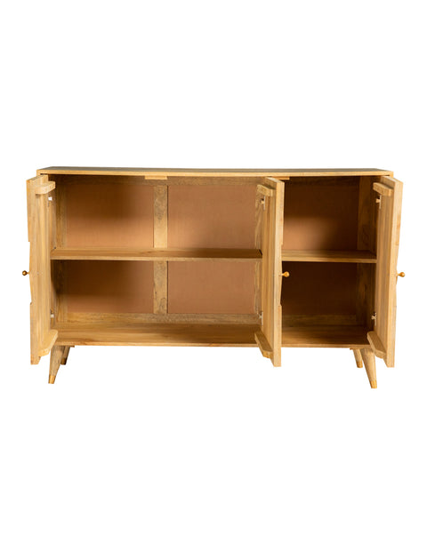Lawrence 3-door Mango Wood Accent Cabinet NaturalNatural