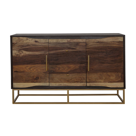 Kelsey 2-door 57" Wood Accent Storage Cabinet Black WalnutBlack Walnut