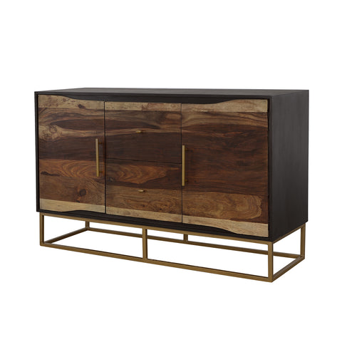 Kelsey 2-door 57" Wood Accent Storage Cabinet Black WalnutBlack Walnut
