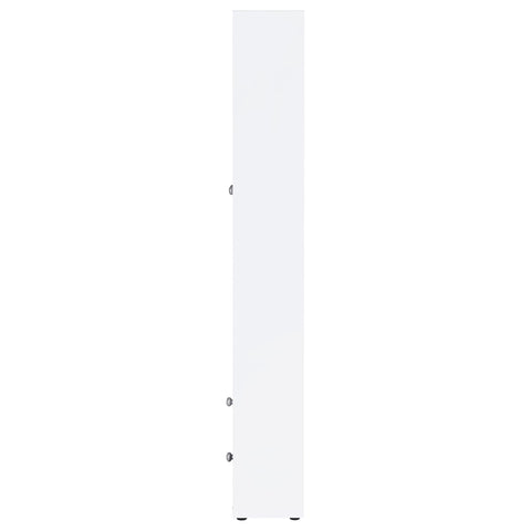 Sycamore 4-shelf Glass Door Tall Cabinet with Drawers WhiteWhite