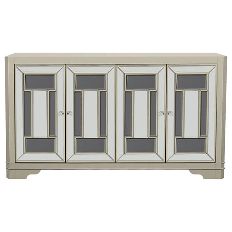 Cyrus 4-door Accent Cabinet Smoke and ChampagneChampagne