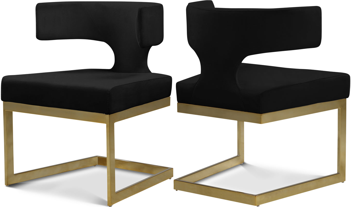 damon black velvet dining chair