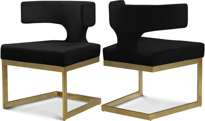 Damon Black Velvet Dining Chair