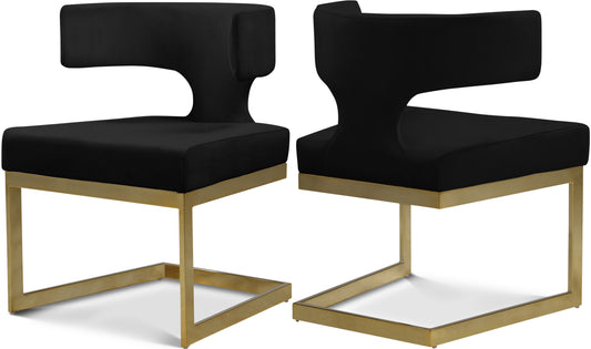 Damon Black Velvet Dining Chair