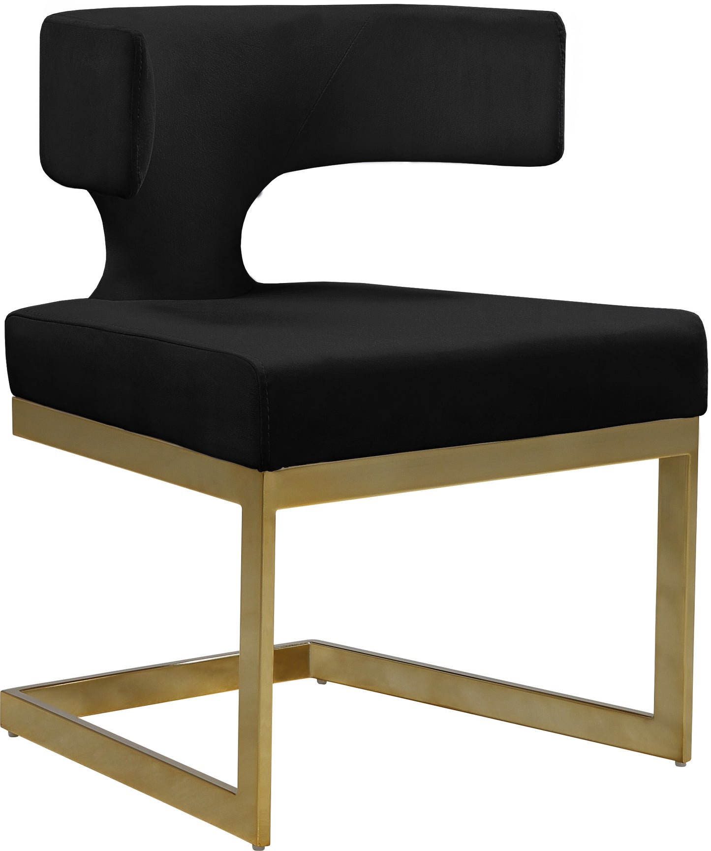 damon black velvet dining chair