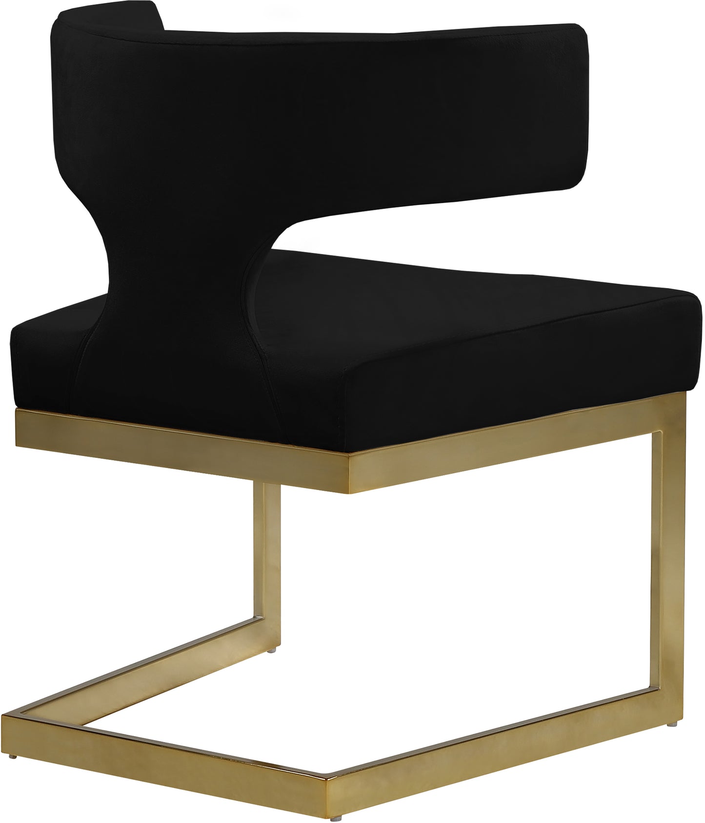 damon black velvet dining chair