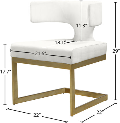 Skyler Cream Velvet Dining Chair C