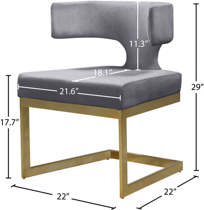 Skyler Grey Velvet Dining Chair C