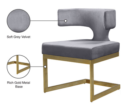 Skyler Grey Velvet Dining Chair C