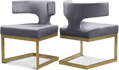 Damon Grey Velvet Dining Chair