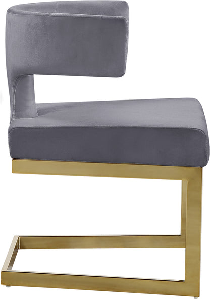 Skyler Grey Velvet Dining Chair C