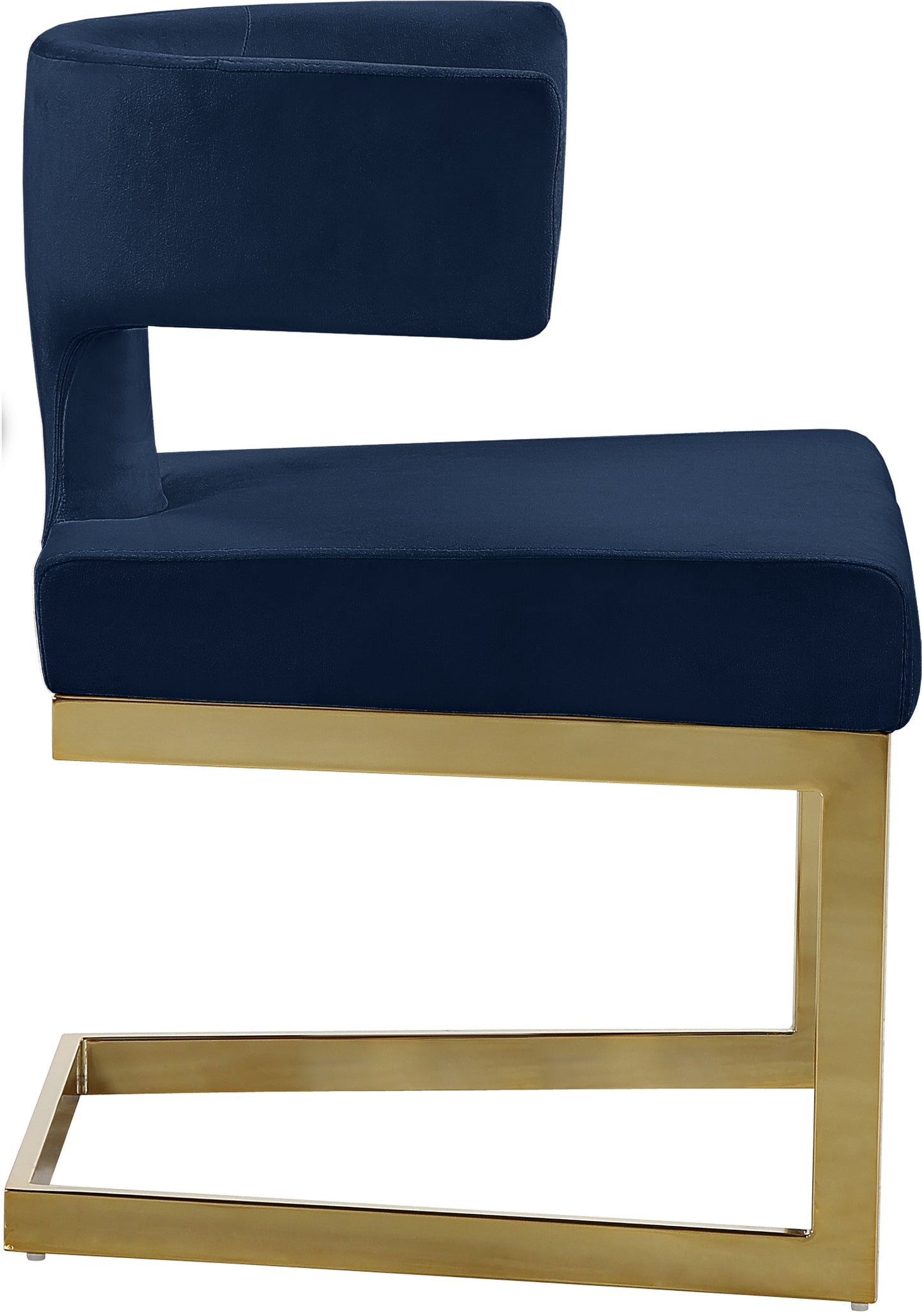 damon navy velvet dining chair