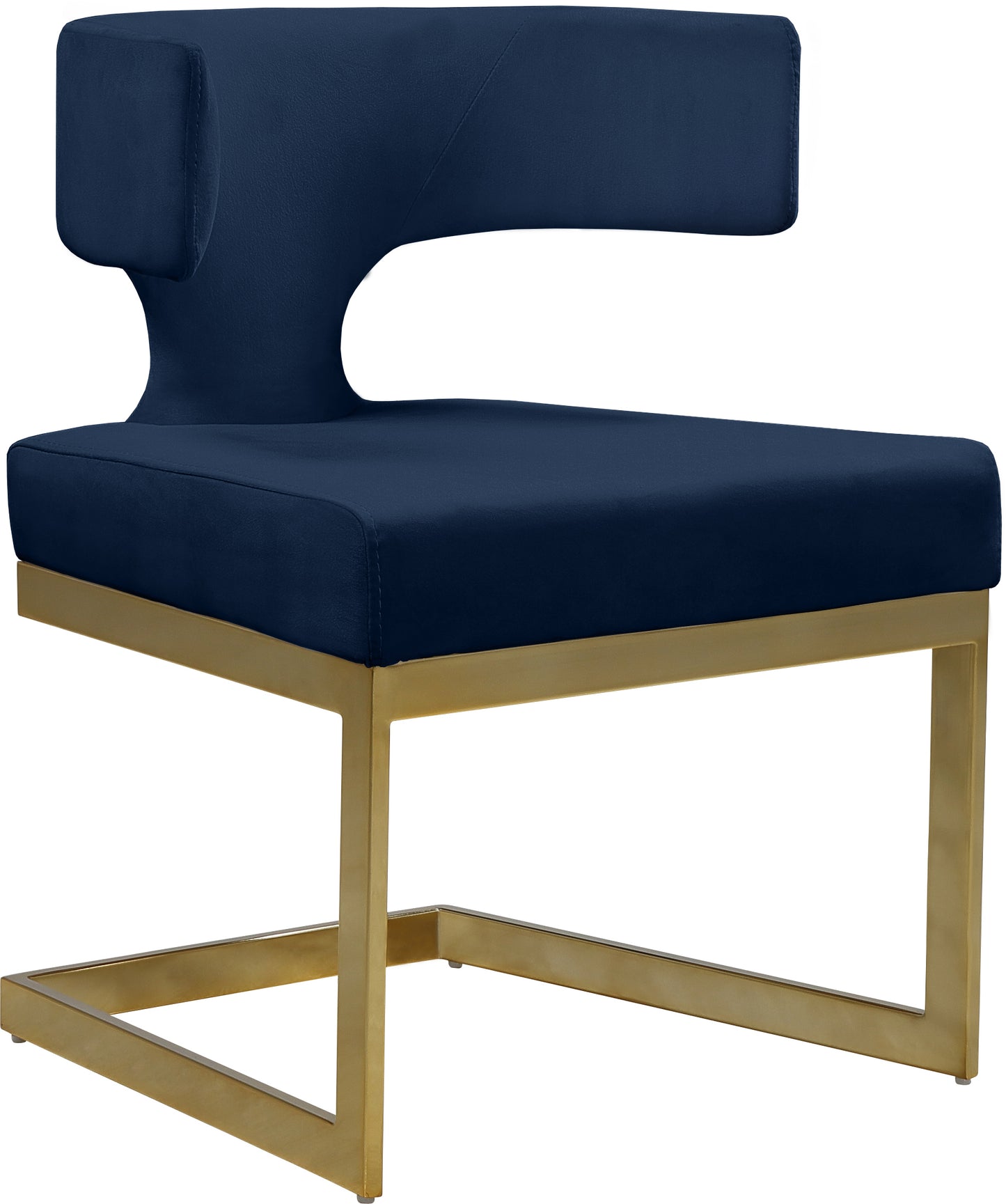 skyler navy velvet dining chair c