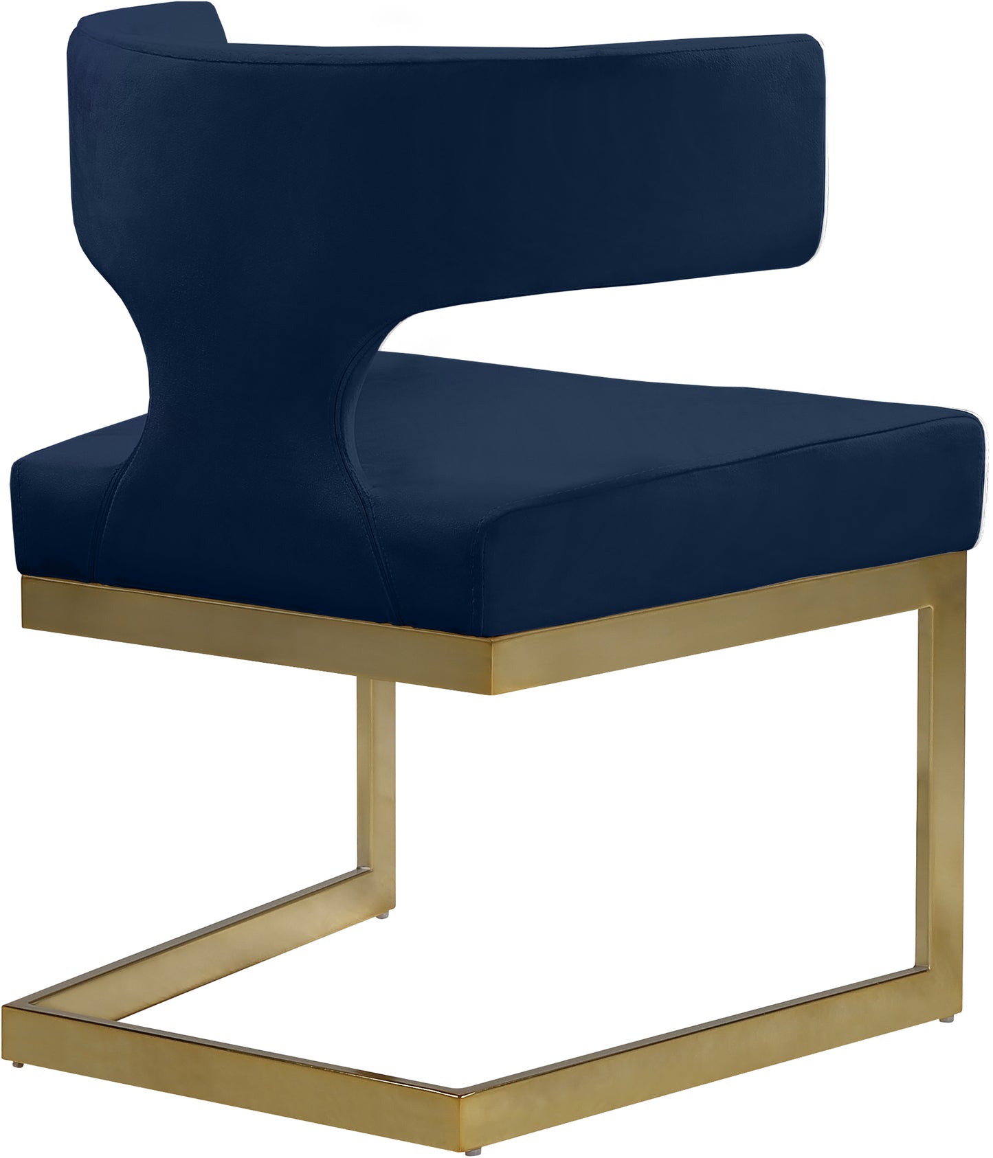 skyler navy velvet dining chair c