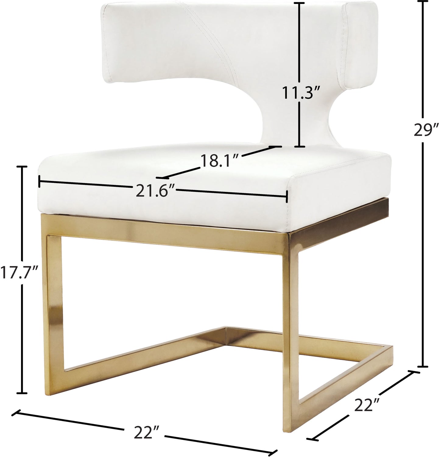 damon white vegan leather dining chair