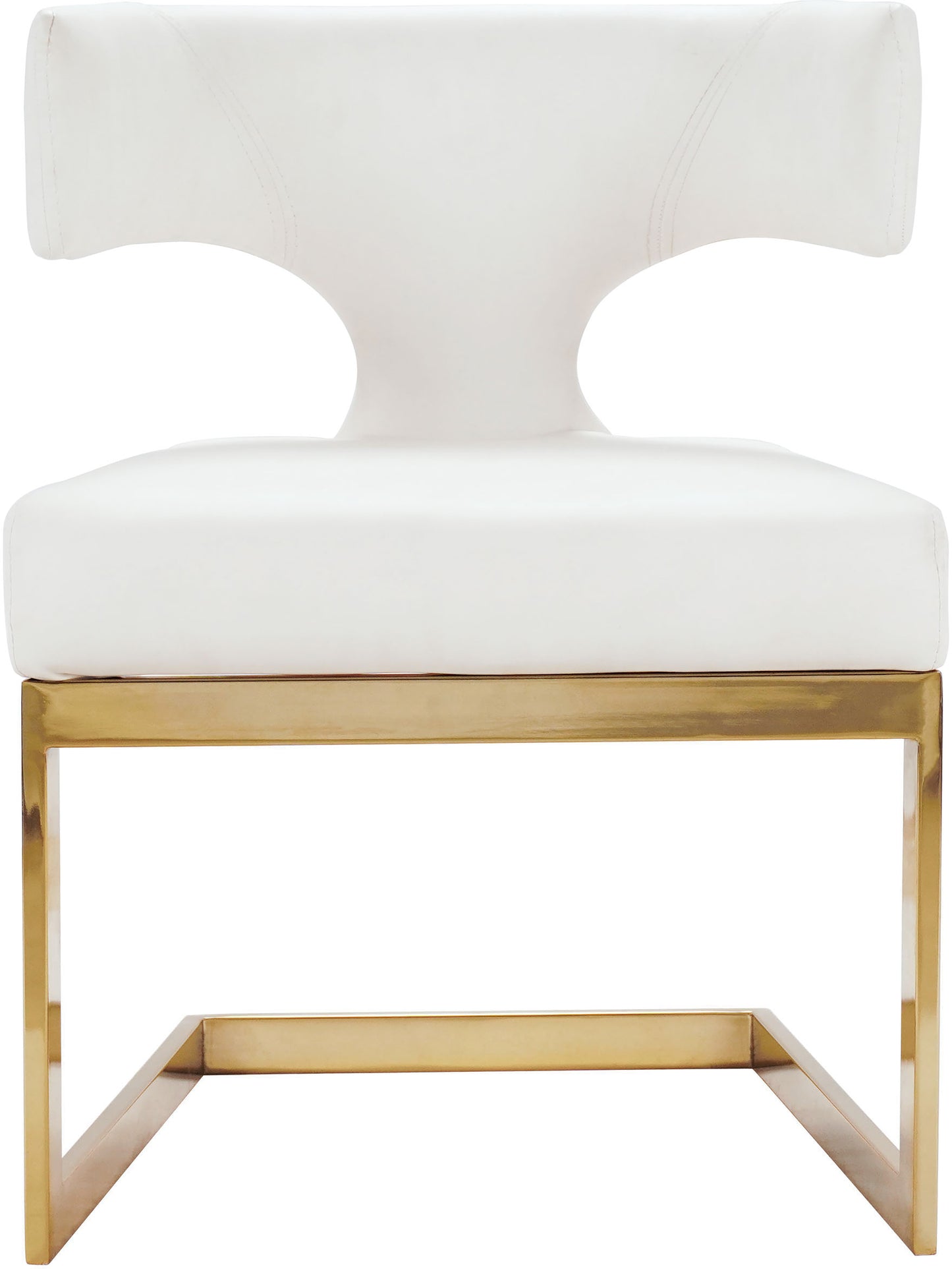 damon white vegan leather dining chair