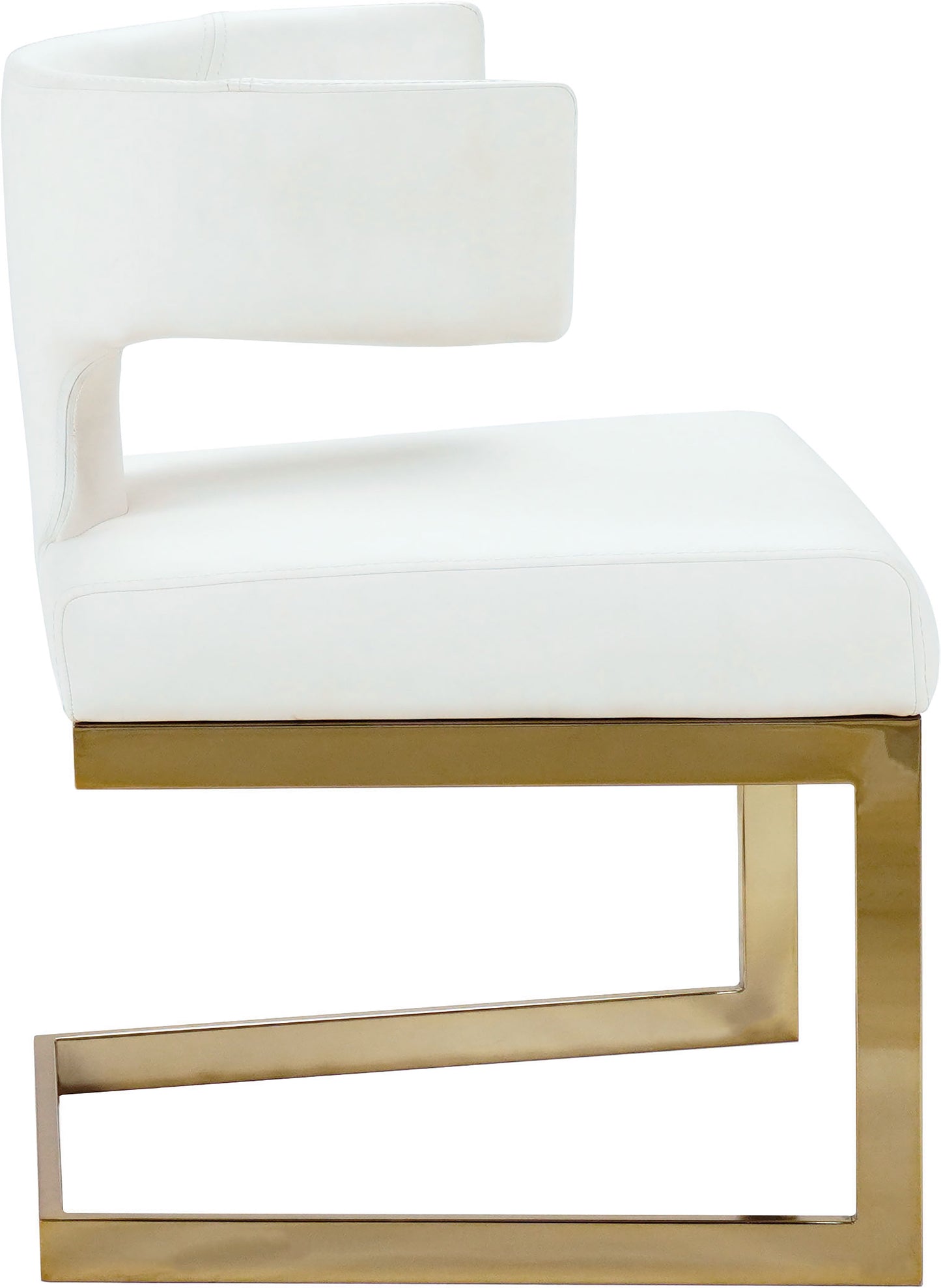 damon white vegan leather dining chair