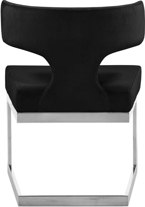 Rhea Black Velvet Upholstered Dining Chair, 1 Piece