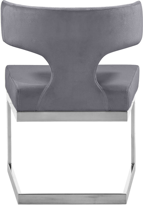 Rhea Grey Velvet Upholstered Dining Chair, 1 Piece