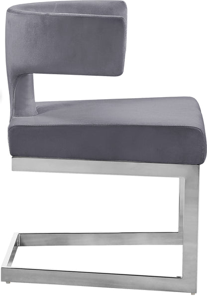 Skyler Grey Velvet Dining Chair C