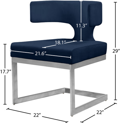 Skyler Navy Velvet Dining Chair C