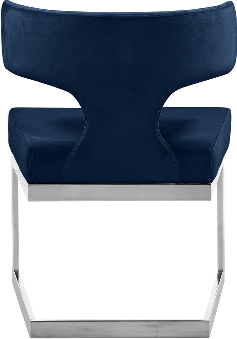 Rhea Navy Velvet Upholstered Dining Chair, 1 Piece