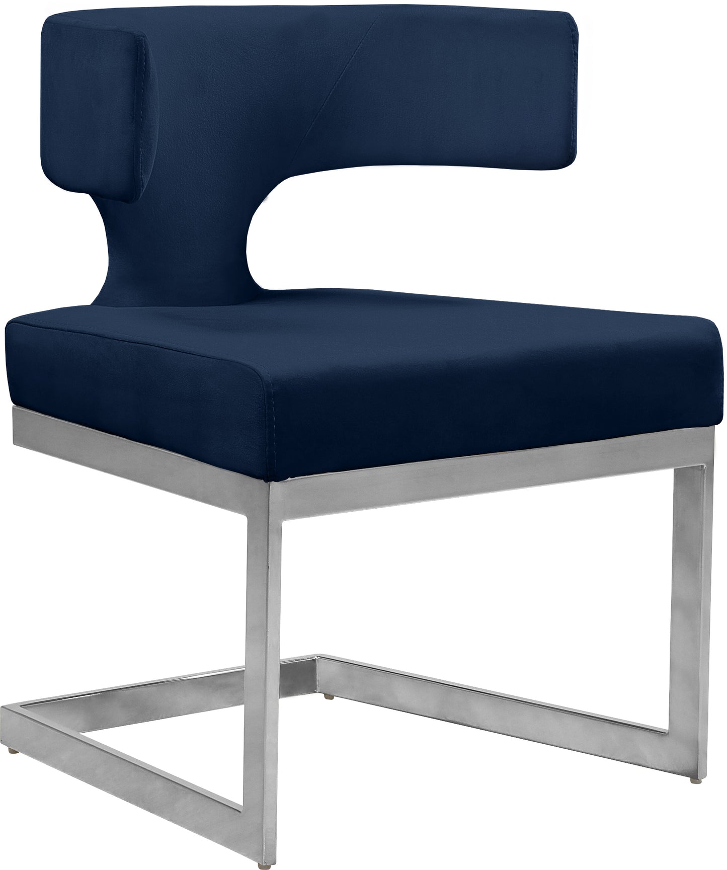 skyler navy velvet dining chair c