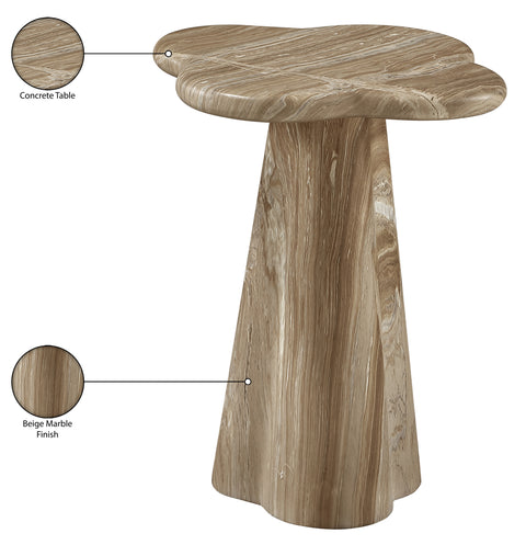 Yara Beige Concrete Indoor/Outdoor End Table, 1 Piece (Style 2)
