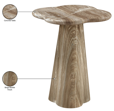 Yara Beige Concrete Indoor/Outdoor End Table, 1 Piece (Style 2) (Style 2)