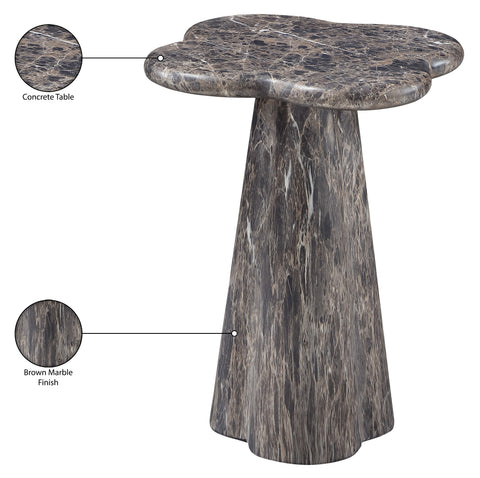 Yara Brown Concrete Indoor/Outdoor End Table, 1 Piece (Style 2)