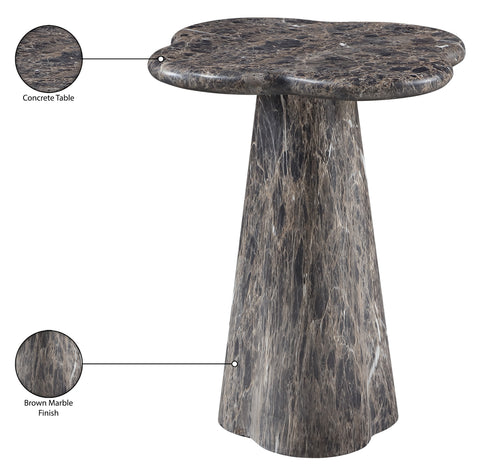 Yara Brown Concrete Indoor/Outdoor End Table, 1 Piece (Style 2) (Style 2)
