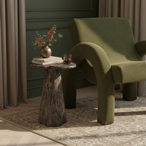 Yara Brown Concrete Indoor/Outdoor End Table, 1 Piece (Style 2) (Style 2)