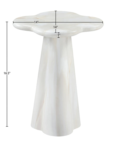 Yara White Concrete Indoor/Outdoor End Table, 1 Piece