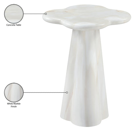 Yara White Concrete Indoor/Outdoor End Table, 1 Piece