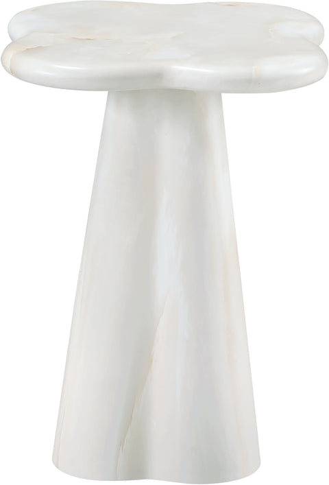 Yara White Concrete Indoor/Outdoor End Table, 1 Piece