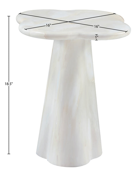 Yara White Concrete Indoor/Outdoor End Table, 1 Piece (Style 2)