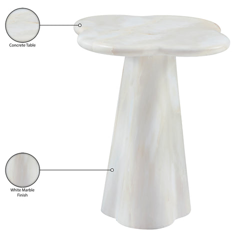 Yara White Concrete Indoor/Outdoor End Table, 1 Piece (Style 2)