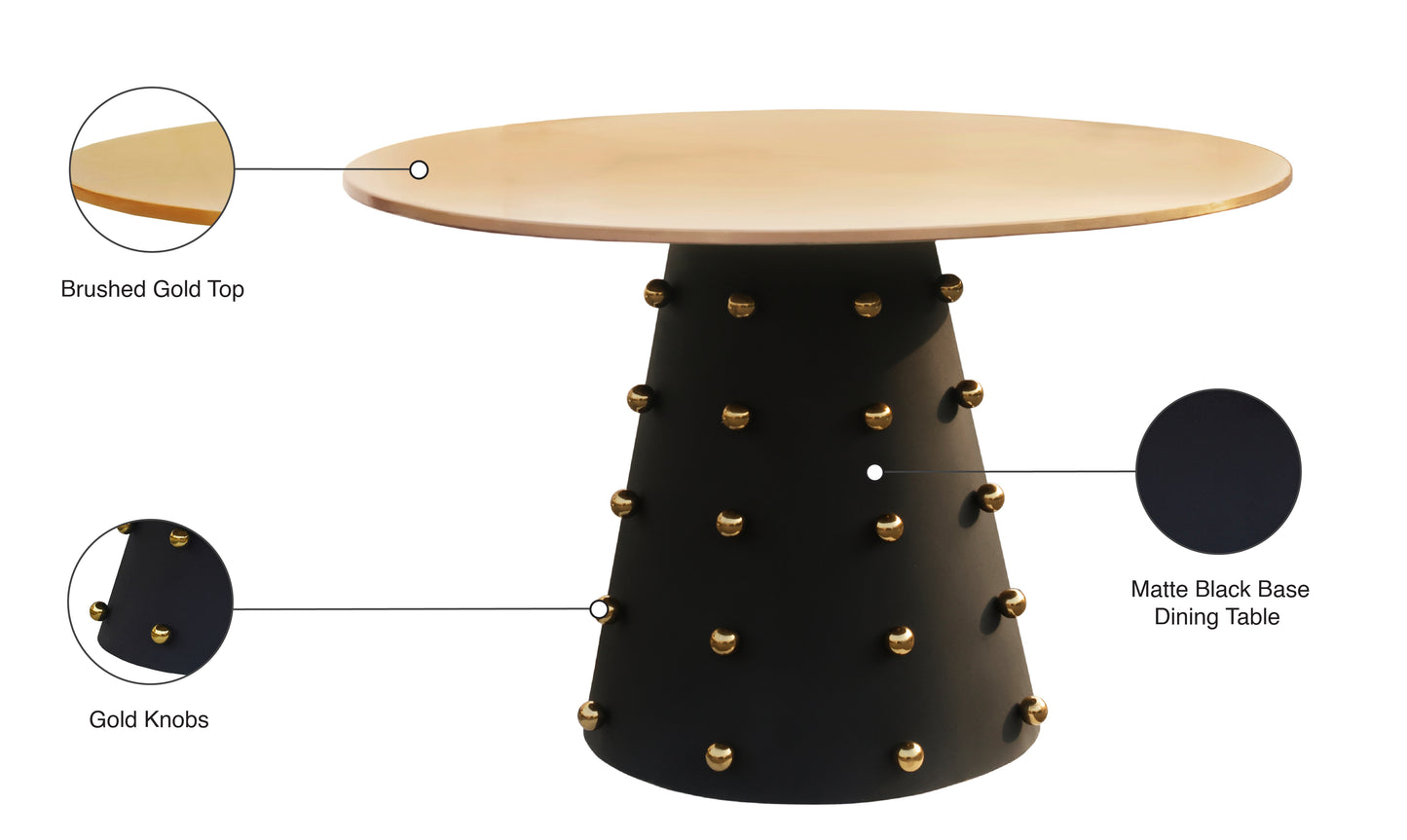 bernada black / gold dining table t